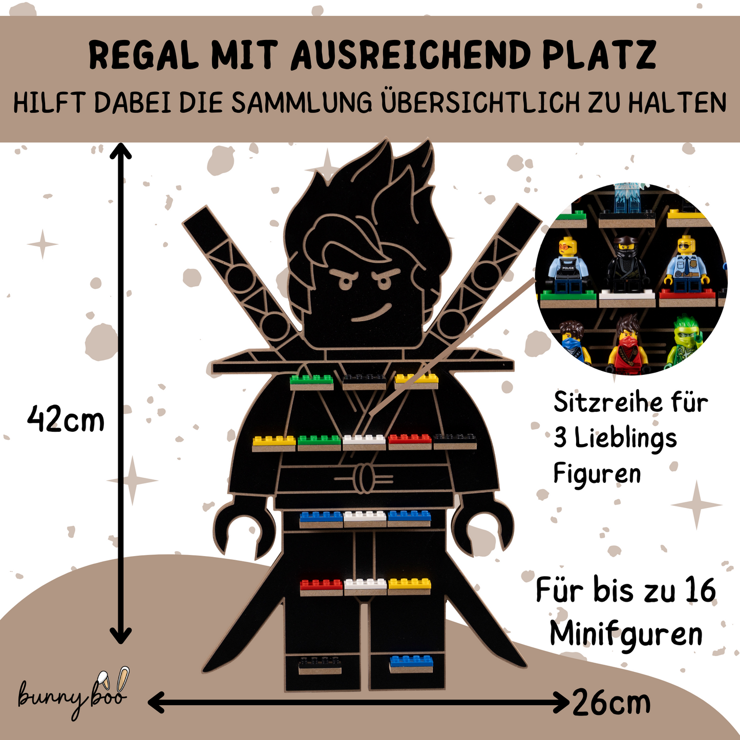 Wandregal für Lego Minifiguren