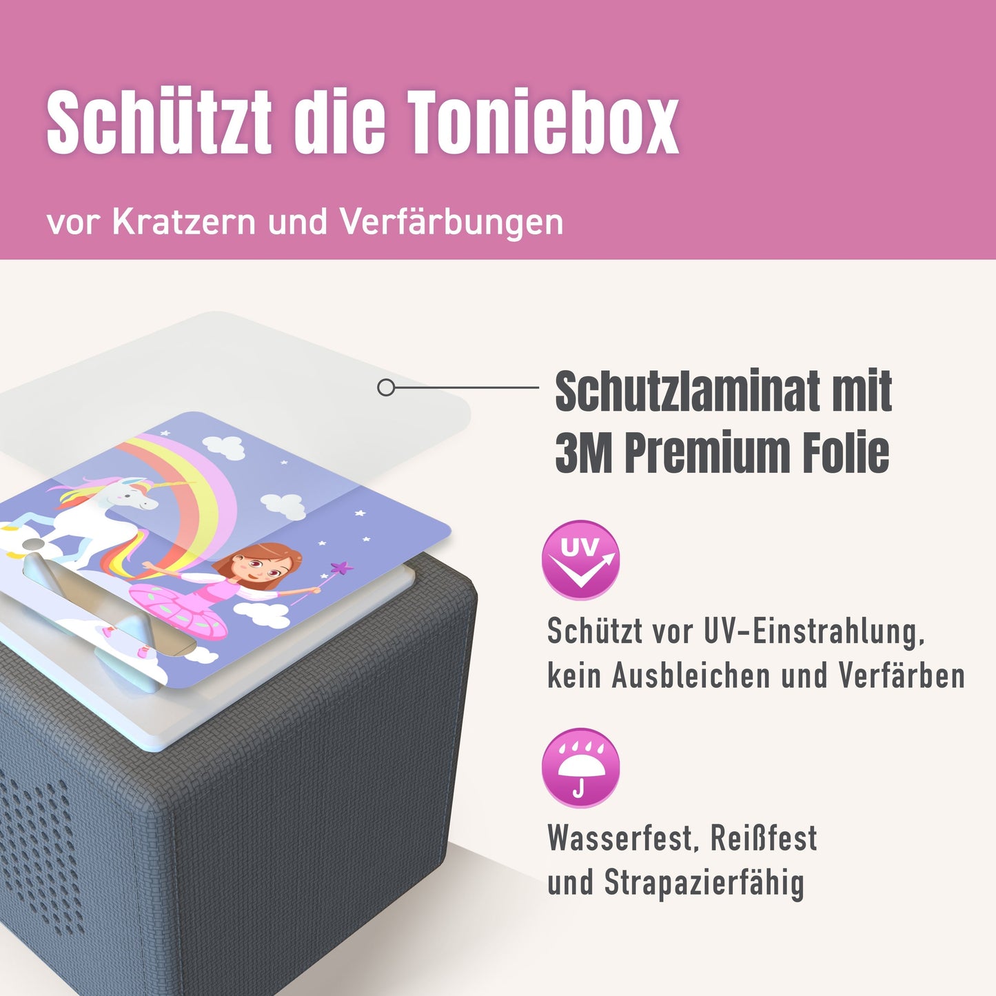 Toniebox Schutzfolie - Einhorn